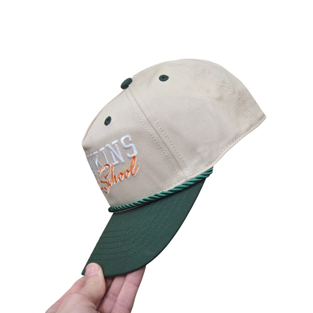 Stranger Things Hawkins High School Retro Snapback Hat Green Tan Baseball Cap - Picture 5 of 5